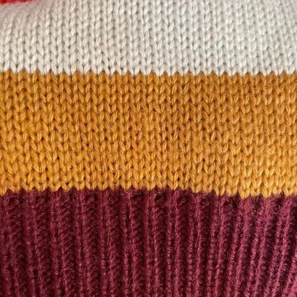 WAYF Striped Puff Sleeve Crew Neck Long Sleeve Sweater - Picture 6 of 6